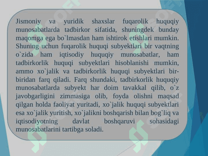 IQTISODIY HUQUQIY MUNOSABATLAR SUBYEKTLARI 5