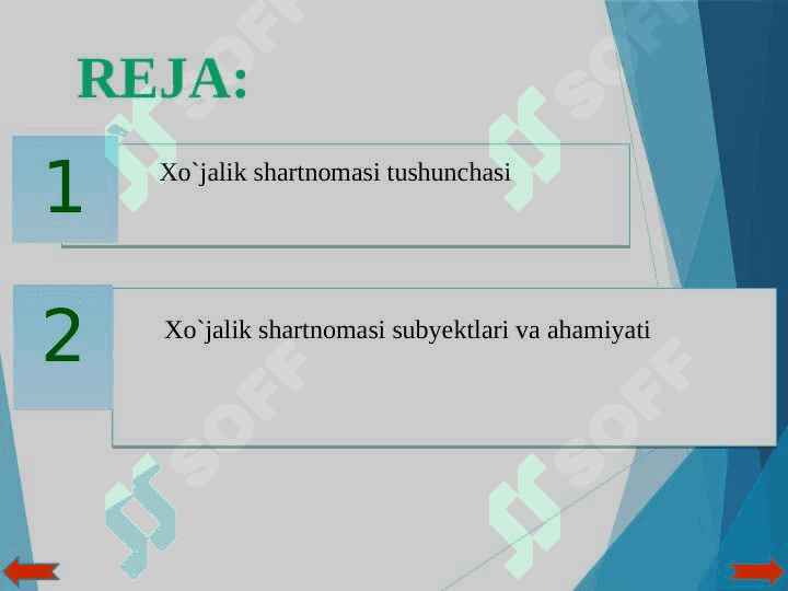 XO`JALIK (TADBIRKORLIK) SHARTNOMALARI 2