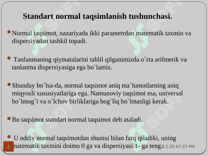 NОRMАL TАQSIMLАNISH NАZАRIYASINING TADBIQIY JIHАTLАRI 2