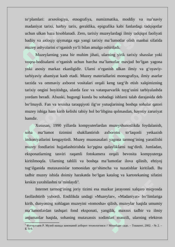 Mustaqillik yillarida O’zbekistonda muzeylar faoliyati 4