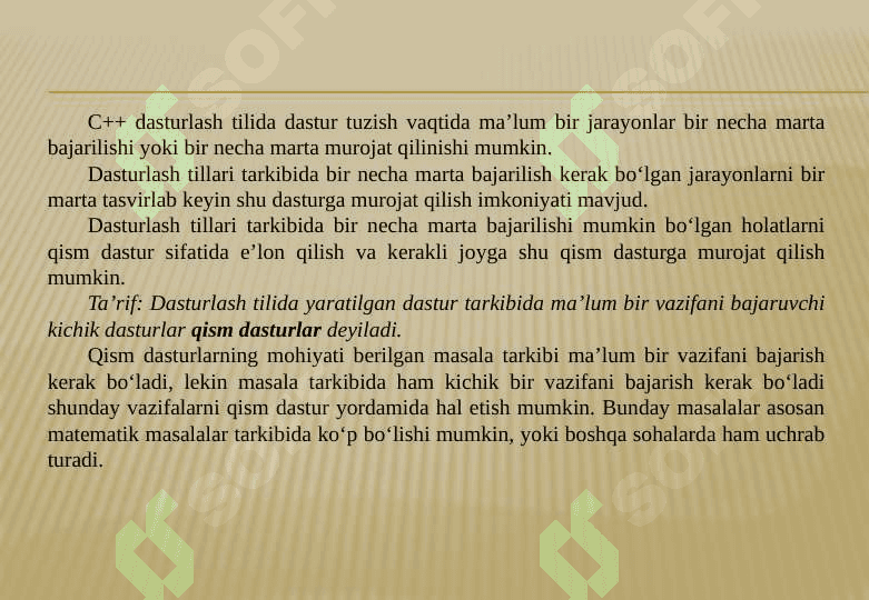 C++ dasturlash tilining standart funksiyalari 2