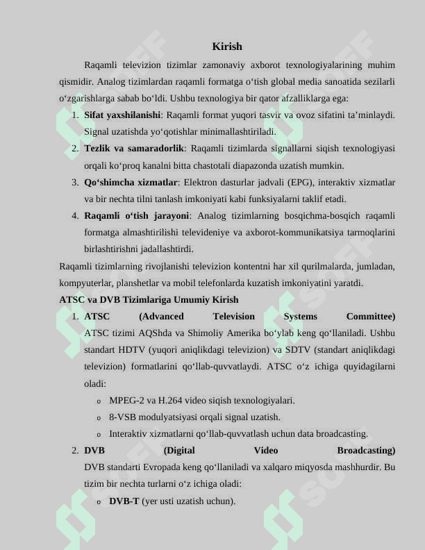 ATSC va DVB raqamli TV tizimlarini solishtirish 3