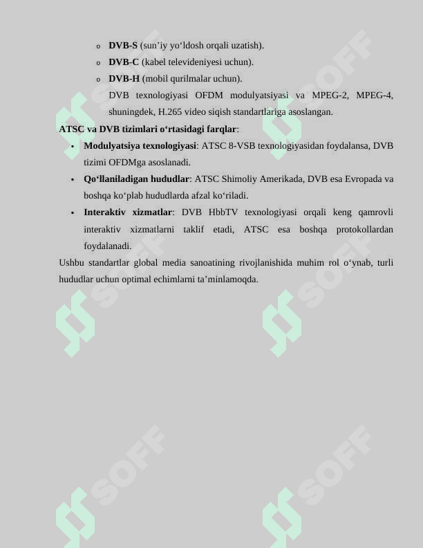 ATSC va DVB raqamli TV tizimlarini solishtirish 4