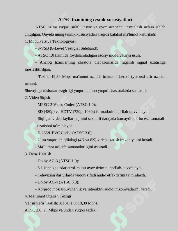 ATSC va DVB raqamli TV tizimlarini solishtirish 7