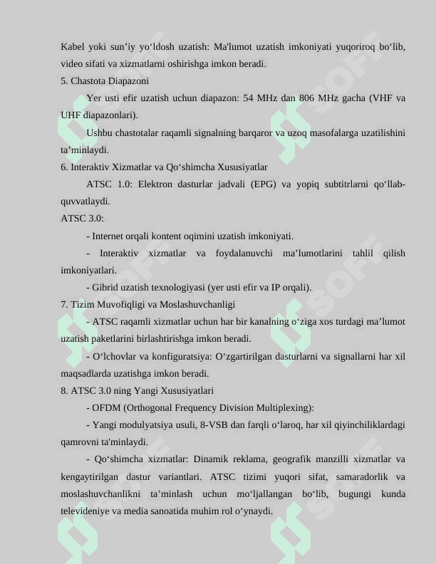 ATSC va DVB raqamli TV tizimlarini solishtirish 8