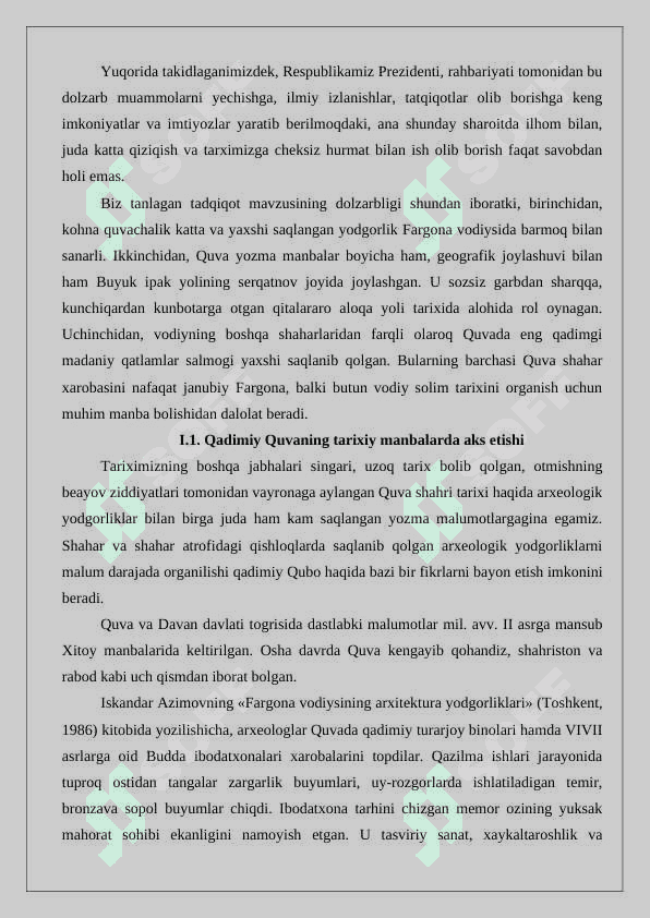 Quva shahristoni arxeologik tadqiqotlari, topilmalar va davriy tahlil 3