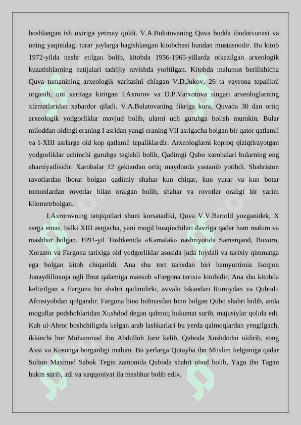 Quva shahristoni arxeologik tadqiqotlari, topilmalar va davriy tahlil 6