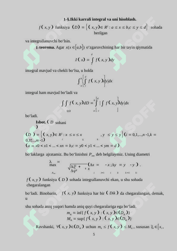 Ikki karrali integral va sodda xosallari 4