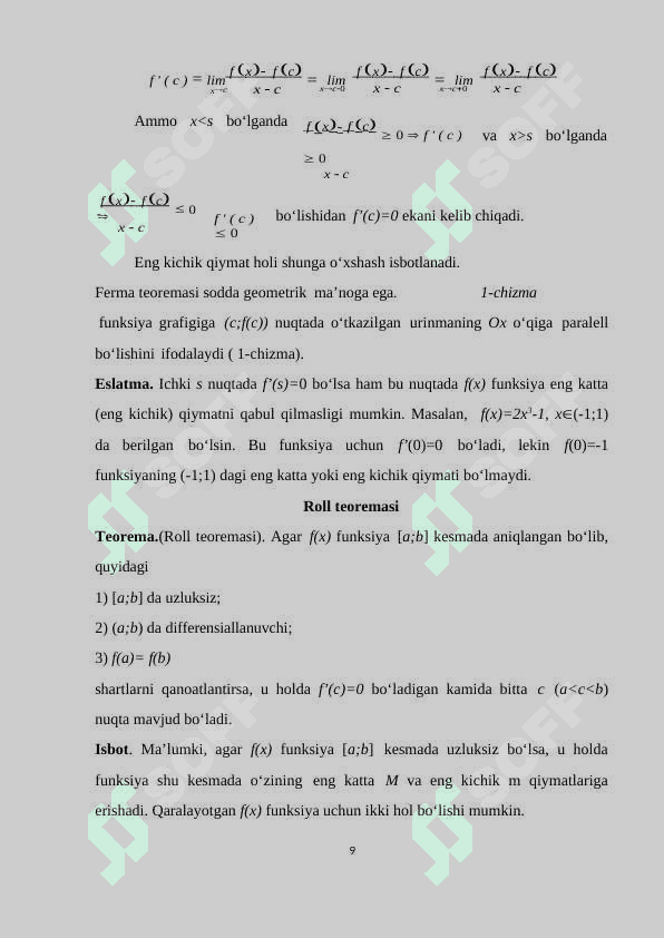 Differensial hisobning ba’zi bir tadbiqlari 7