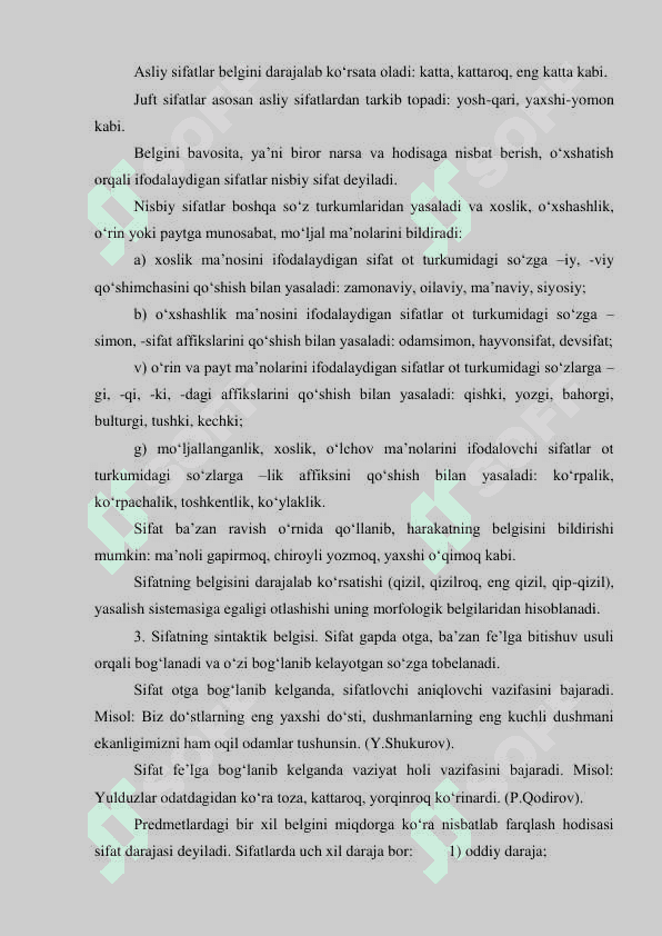 Boshlang’ich sinflarda "Sifat" mavzusini o’rgatish  metodikasi 5