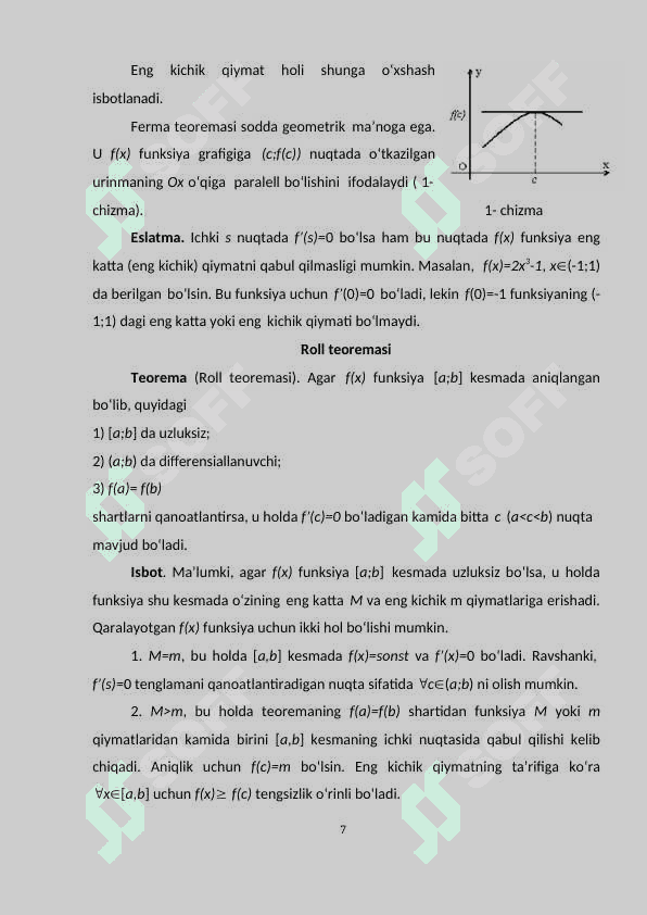 Differensial xisobning tatbiqlari 7