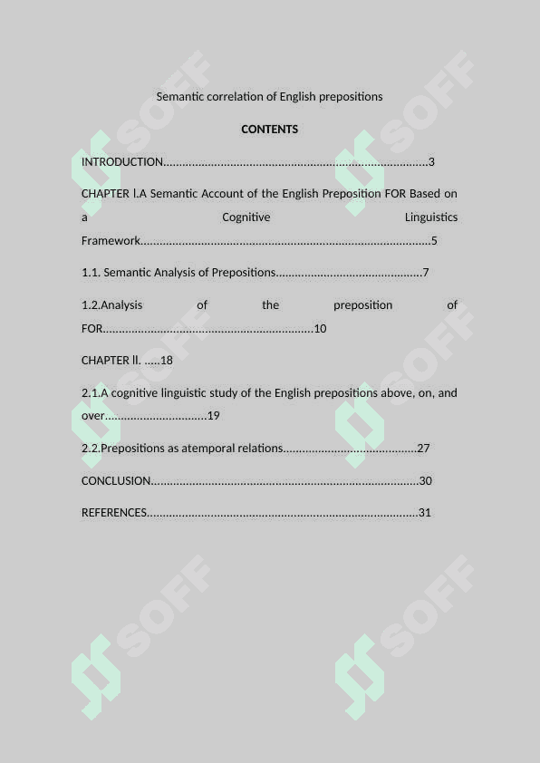 Semantic correlation of English prepositions 2