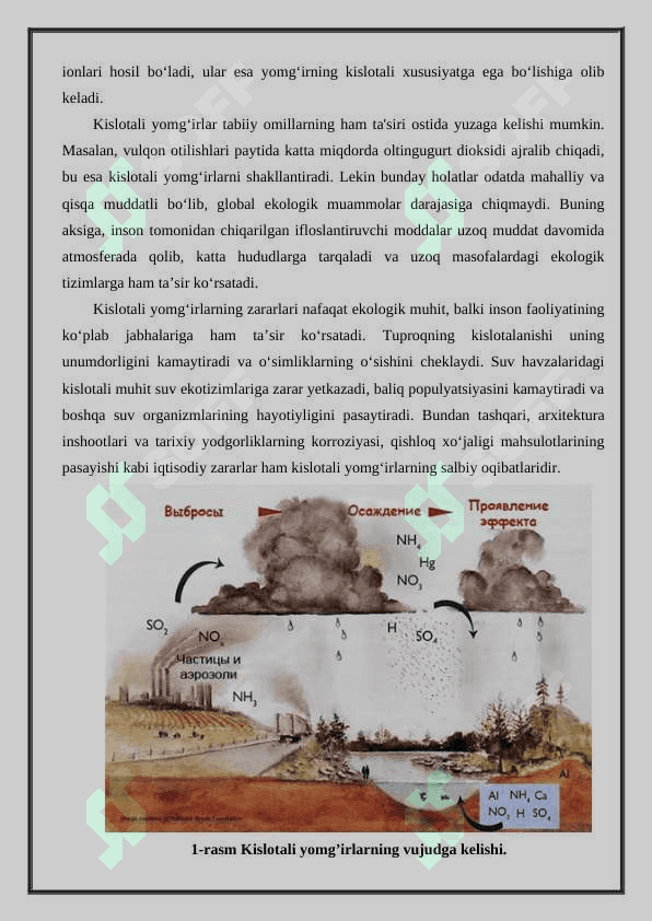 Kislotali yomg'irlar va ularning atrof-muhitga zarari 2