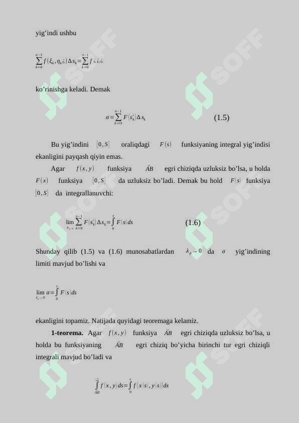 BIRINCHI TUR EGRI CHIZIQLI INTEGRALLAR 8