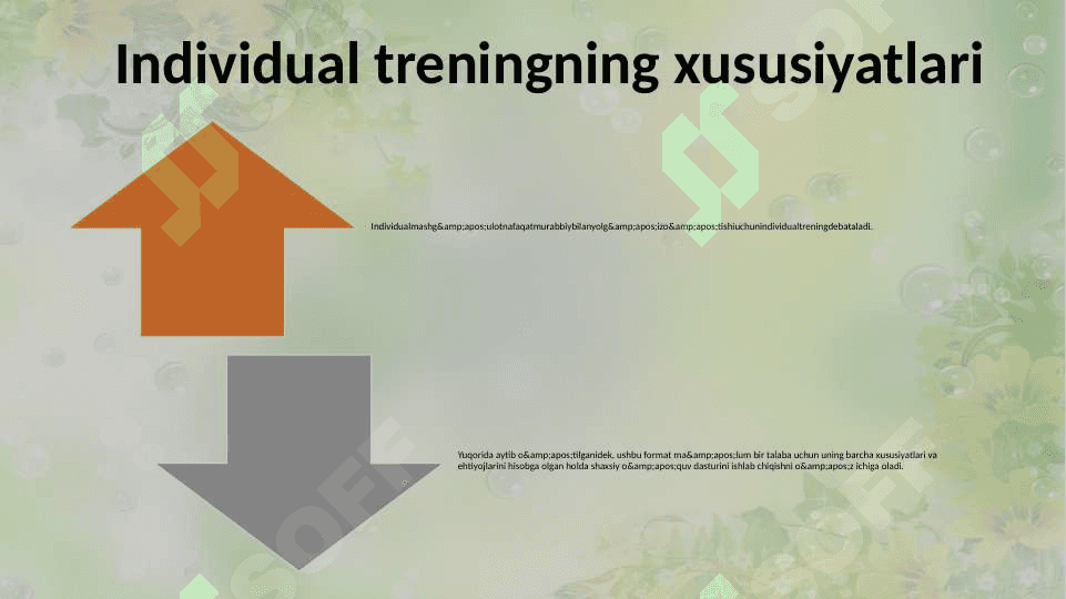 Guruhiy faoliyatda va shaxsning rivojlanishida trening effektini umumiy xarakteristikasi.pptx 8