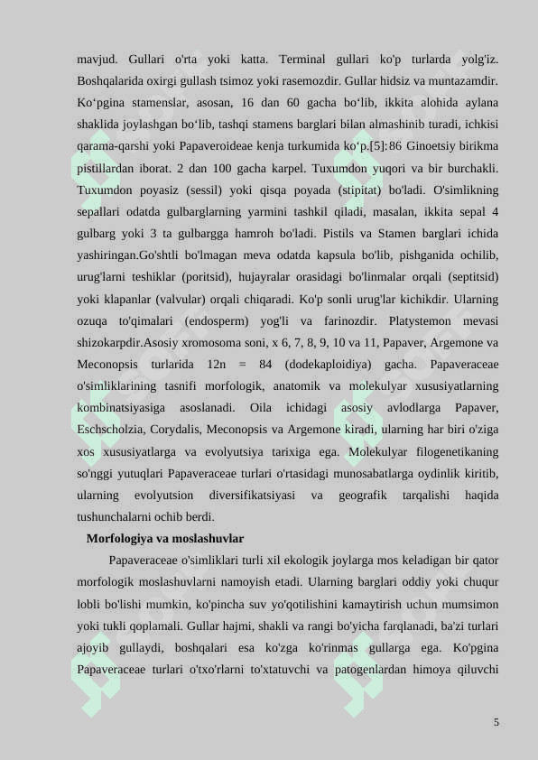 KO’KNORDOSHLAR OILASI(PAPAVERACEAE)GA UMUMIY TAVSIFI (2).doc 5