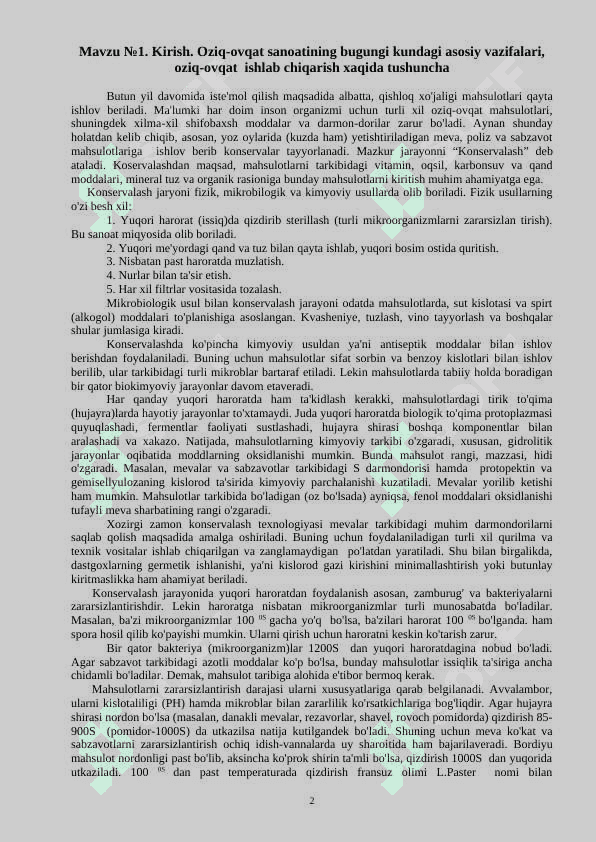 Qand va qandsimon moddalar kimyosi va texnologiyasi 2