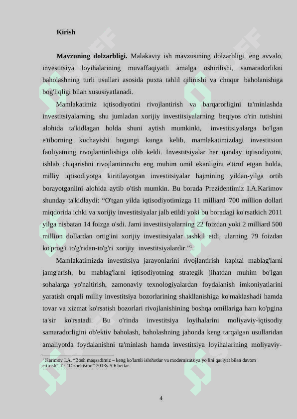 Investitsiya loyihalari samaradorligıni baholash 4