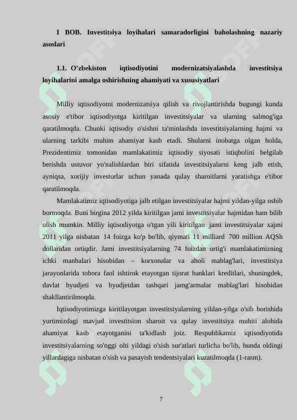 Investitsiya loyihalari samaradorligıni baholash 7