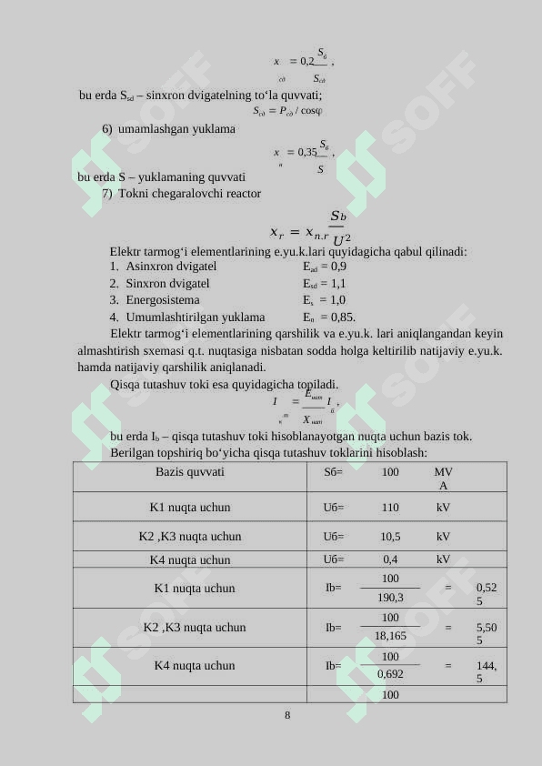 Elektr ta’minoti tizimi tarmoqlari 8