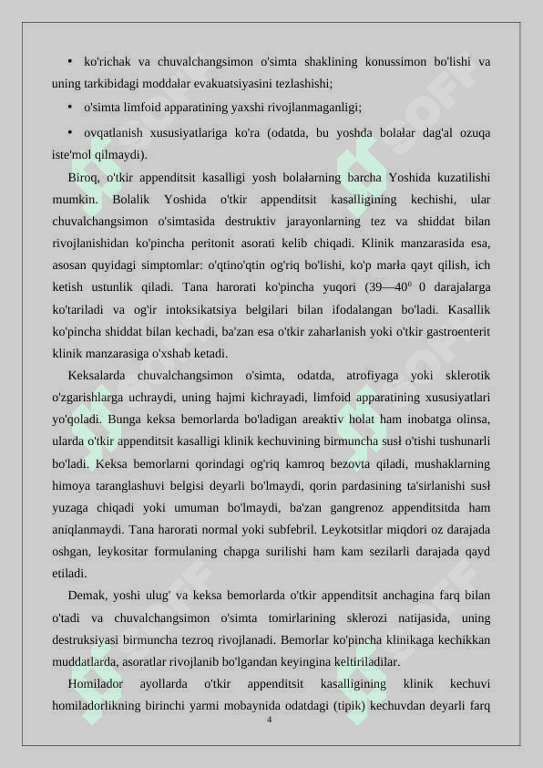O'tkir appenditsit asoratlari 4