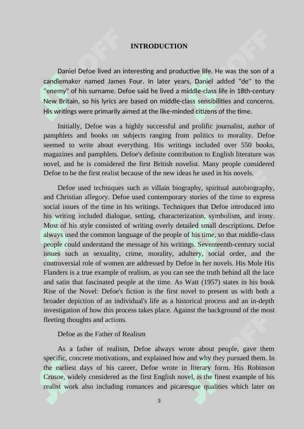 The female rogues in Daniel Defoe's "A history of Lady Roxana" 3