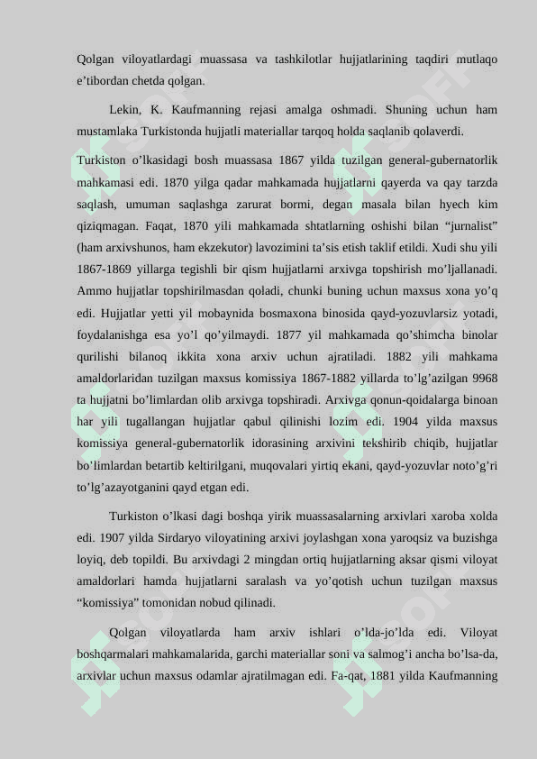 Chor Rossiyasi mustamlakachiligi davrida Turkistonda arxiv ishi 4
