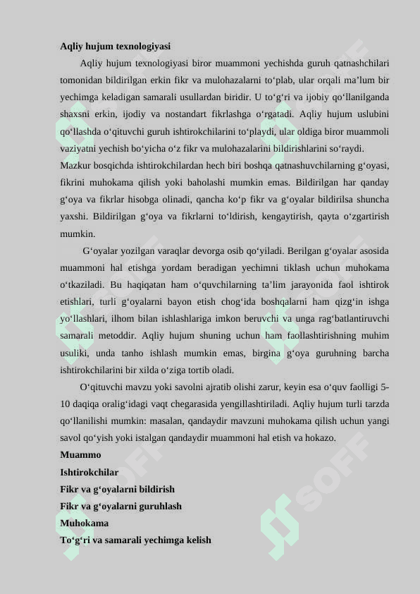 G‘oyaning shakllanishi va uni amalga oshirish yo‘llari. 2