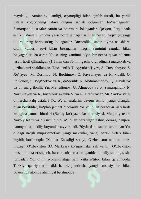 Mustaqillik yillarida yog‘och o‘ymakorlik san’ati. 4