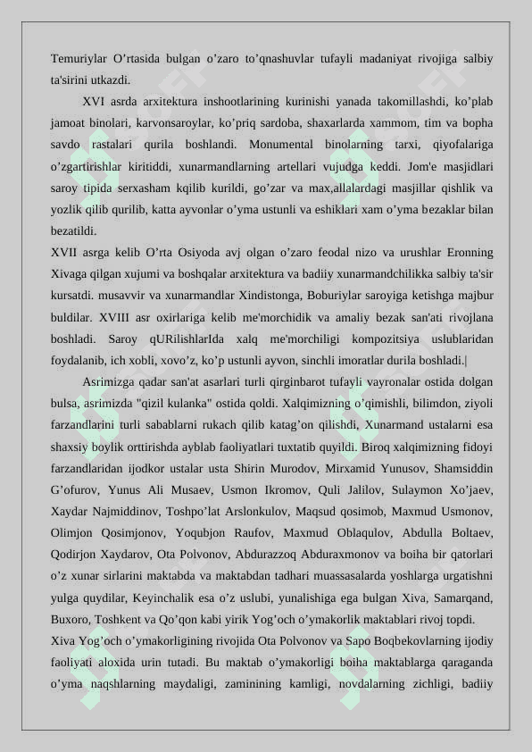 Mustaqillik yillarida yog‘och o‘ymakorlik san’ati. 6