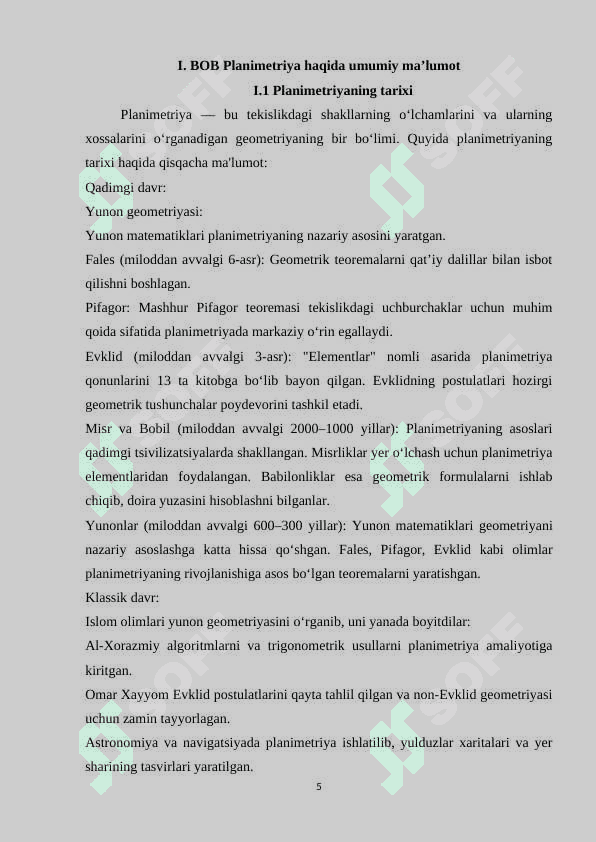 MAKTAB MATEMATIKASIDA PLANIMETRIYA ASOSIY TUSHUNCHASSINI KIRITISH METODIKASI . 5