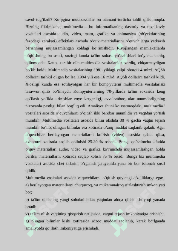 Multimedia vositalaridan foydalanish metodikasi 7