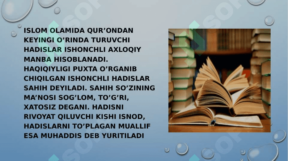 Hadis ilmining paydo bo‘lishi Imom Al-Buxoriy, At-Termiziyning asarlarida pedagogik g‘oyalar 4