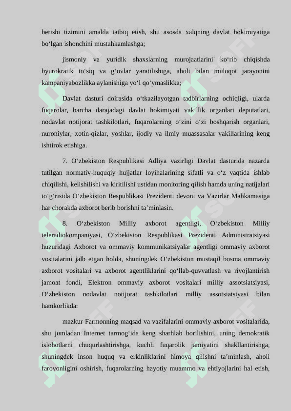 O‘zbekiston Respublikasini yanada rivojlantirish bo‘yicha 2017-2021 yillarga mo‘ljallangan  harakatlar strategiyasi 6