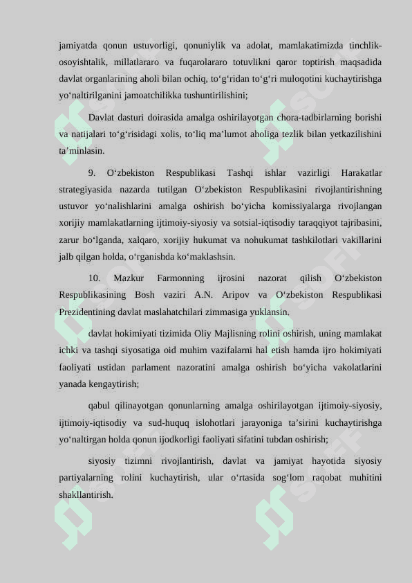 O‘zbekiston Respublikasini yanada rivojlantirish bo‘yicha 2017-2021 yillarga mo‘ljallangan  harakatlar strategiyasi 7