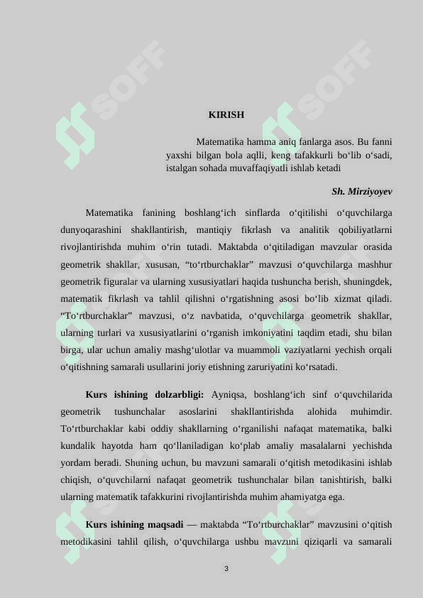 Maktabda “toʻrtburchaklar’’ mavzusini oʻqitish metodikasi 3