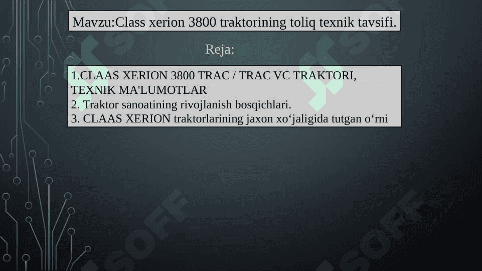 Class xerion 3800 traktorining toliq texnik tavsifi. 2