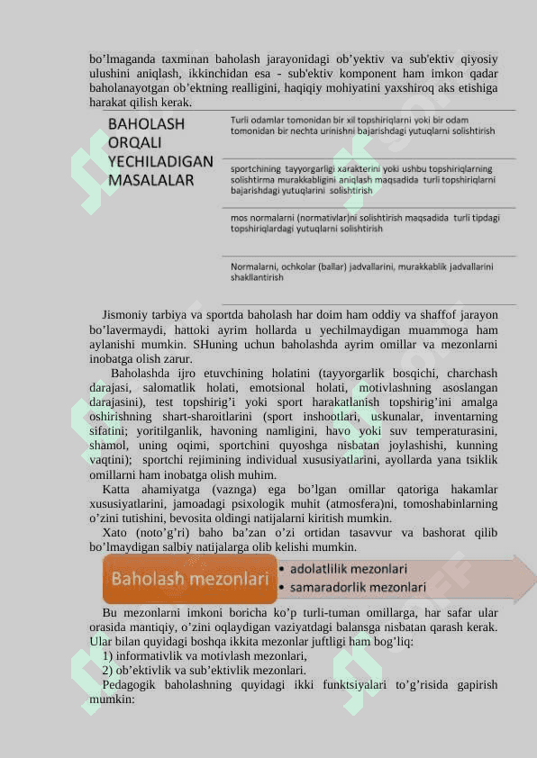 SPORTDA PEDAGOGIK BAHOLASH 3