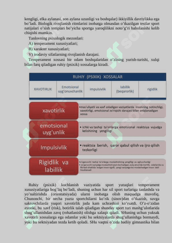 TANLOVNING METROLOGIK ASOSLARI. SPORTDA MODELLASHTIRISH 6