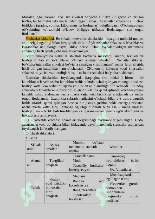 O‘LCHASH NAZARIYASI ASOSLARI 3