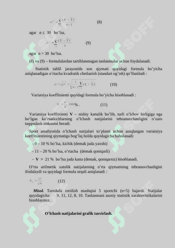 JISMONIY TARBIYA VA SPORTDA BIR O’LCHAMLI OʻLCHASH NATIJALARINI STATISTIK TAHLIL QILISH 4