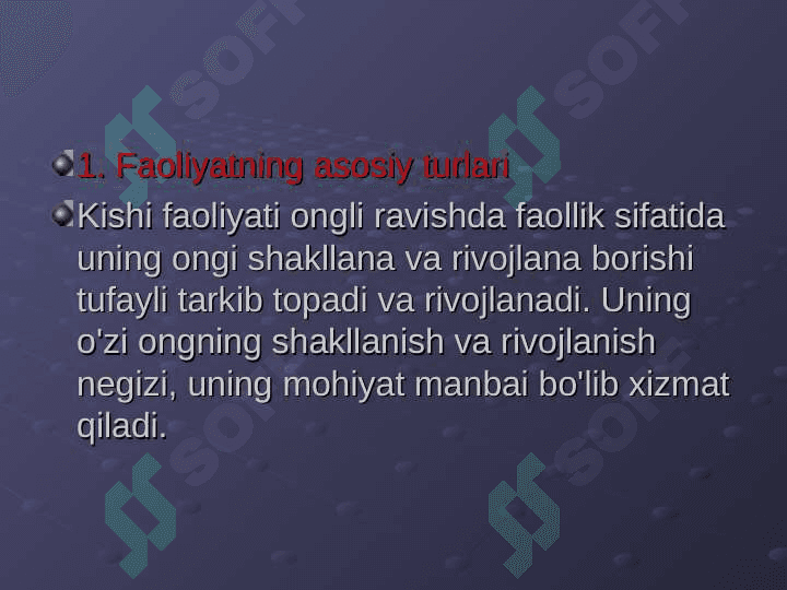 Faoliyat va uning turlari 2