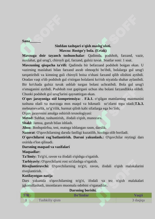 2-sinf o'qish Chumchuq bola. O‘ktam  Usmonov dars ishlanma 3