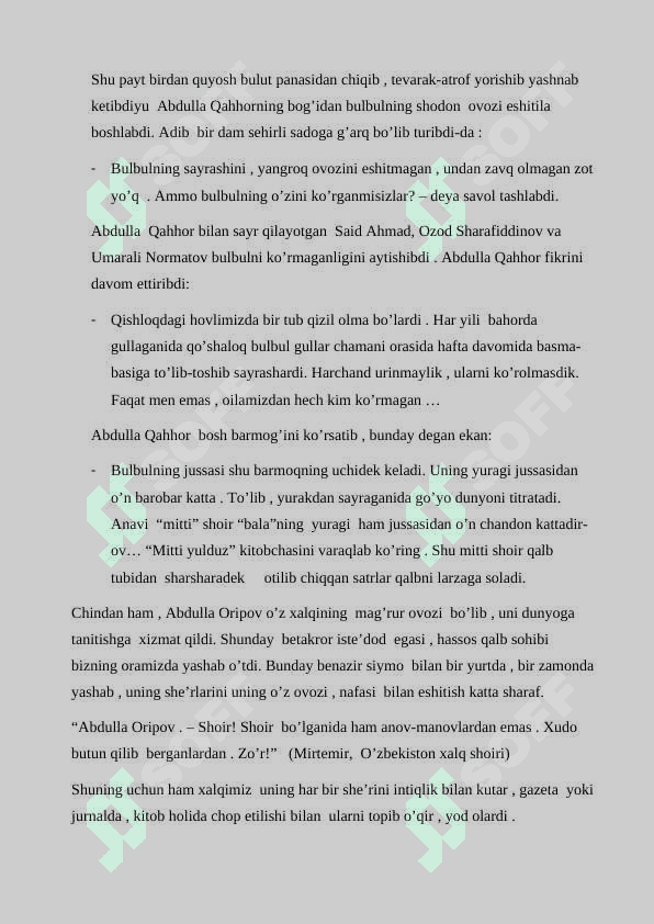 Abdulla Oripov she’riyatida sevgi-muhabbat mavzulari 4