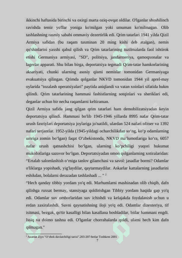 Deportatsiya. Toshkentga surgun qilinganlar 7