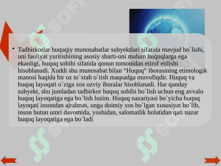 Tadbirkorlik subyektlarining huquq va majburiyatlari 4
