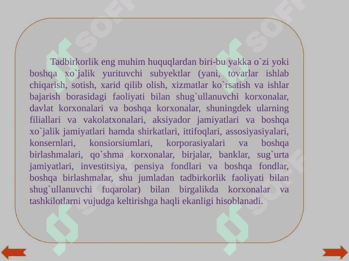 Tadbirkorlik subyektlarining huquq va majburiyatlari 6