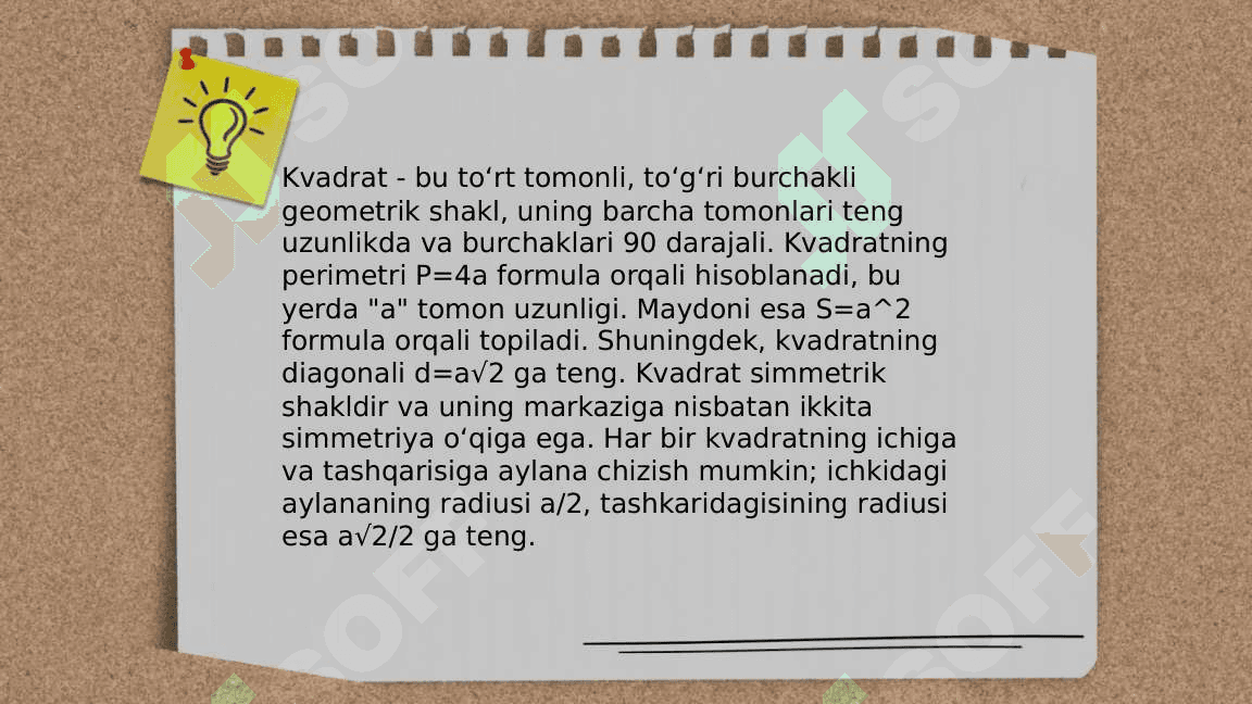 Kvadrat va uning xossalari 3