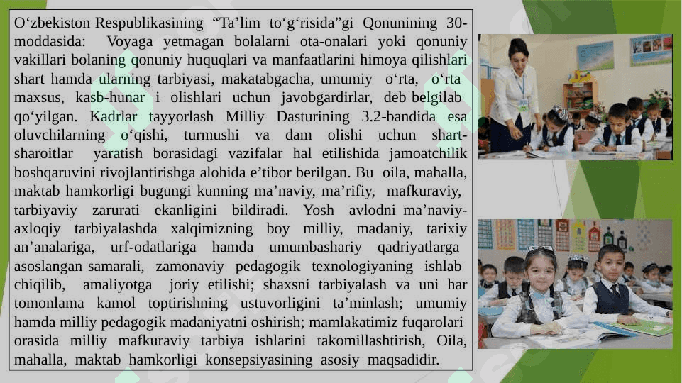 Maktab, oila va mahalla bilan hamkorlikda olib boriladigan ijtimoiy hamkorlik faoliyati 6