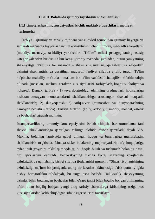 Bolalarda ijtimoiy tajribasini shakillantirish metodikasi 8